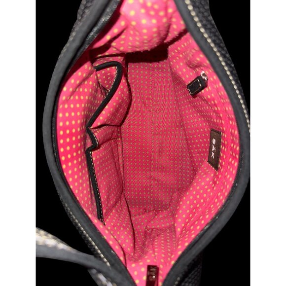 The Sak Purse Black Woven Shoulder Bag 4543 Top Handle Handbag Bag Charm - Picture 10 of 11